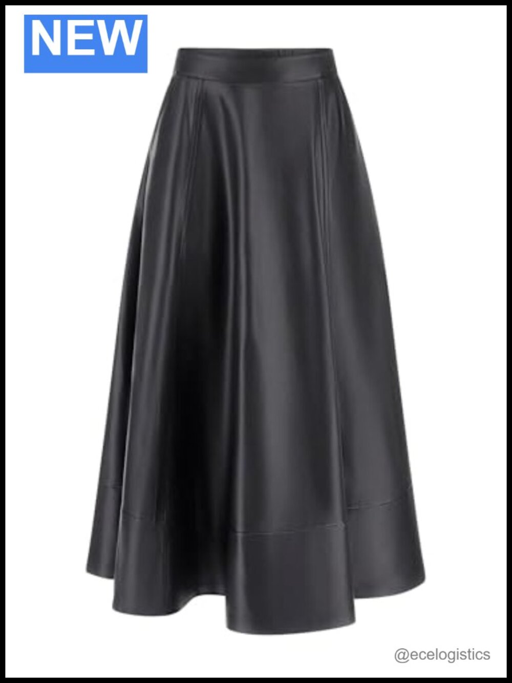 Faux Leather Maxi Circle Skirt High Rise Zipper Pockets